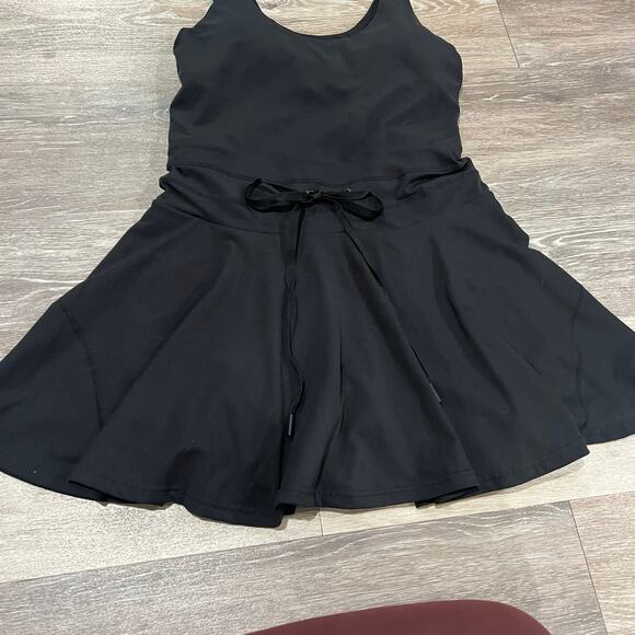 Popflex Black Twirl Dress Built In Shorts Tennis Athletic Dress Large - Picture 4 of 10